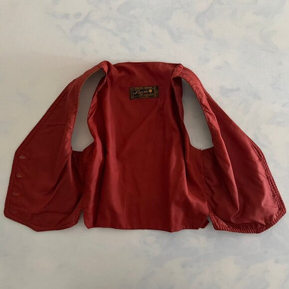 Learsi Chestnut Brown Suede Leather Adjustable Waistcoat Vest - Picture 3 of 8